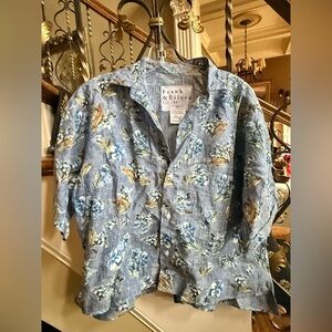 Frank and Eileen NWT Never worn Rosie short  sleeve 100% Linen button front XS